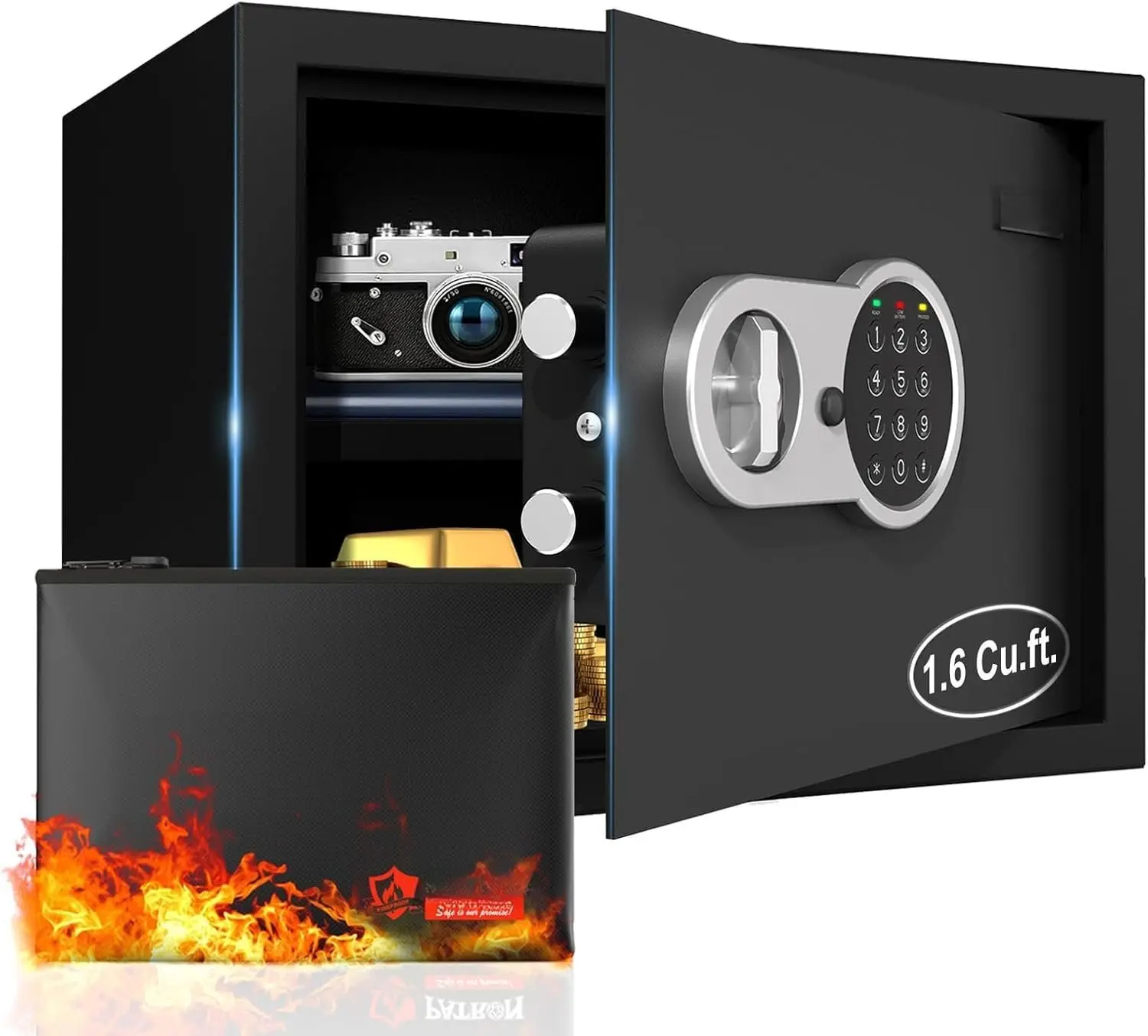 [ 1.6 Cu.ft. ] Fireproof Safe for ,Document Safe Box Office,Digital   Safes,Cabinet Safes for  ,Wall Safes with  Keypad for Hotel House Business,1.6 Cu.ft.
