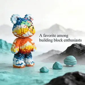 Jinshan Lucky Bear Ornament, Trendy Toy Decoration Statue, Creative Handmade DIY Figurine, Christmas Halloween Holiday Gift