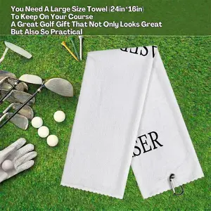 Custom  Microfiber Golf Towel,Personalized Name/ Initials/Phrase,Personalized Golf Gift, Golf Party Favor, WhiteTowel, Golf Gift Accessory, 24" X 16" & 16"×16"