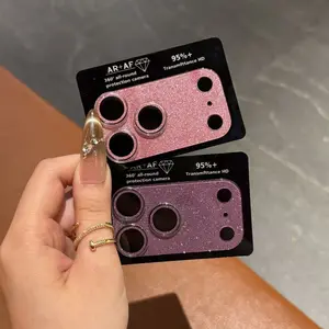 Glitter Bling Full Camera Shield Protector for iPhone 17pro 17 15 14 Pro Max Plus Lens Guard Tempered Glass Film Ring Back Cover