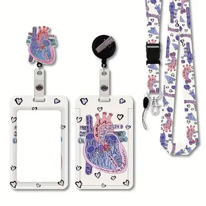 Retractable Lanyards with ID Badge Holder Rotatable Clips - Mental Health Nursing Lanyards for Name Badges Holders，Breakaway Lanyards with ID Badge Holder for Nurse Teacher Student Office Work Women Nurse Badge Reel