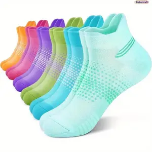 6 Pack Women’s Compression Ankle Socks, Cushioned Low Cut Running Socks with Arch Support, Breathable Athletic Sports Socks for Walking, Jogging, Hiking, Gym Workout and Everyday Comfort,summervibes