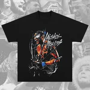 Michael Morales Graphic Tee UFC T-Shirt Ultimate Fighting Championship MMA Short Sleeve Crew Neck Soft Cotton American Made Fightwear for UFC & Sports Fans Menswear