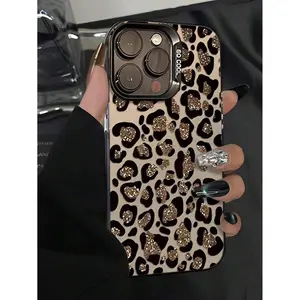 Brown Panther Pattern Phone Case Suitable For Compatible With Iphone16, 15, 14, 13, 12, 11, PRO MAX, PLUS, X, XS, perfect as a gift for friends and family.