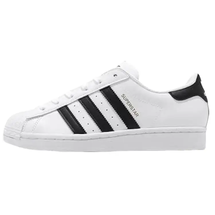 Adidas Men's Superstar Athletic Sneaker - White and Black Sports Footwear, Classic, Casual Wear, Herringbone Sole, Cushion, Lace Up, Everyday, Shell Toe, Durable Herringbone-Pattern Outsole, No, Male Sneaker