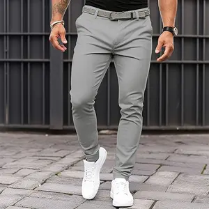 Men'sPureColorTightPocketZipperBusiness-FittingNarrowBottomofaTrouserLegTrousersslimfitstretchchinosbasicHipHopWorkoutCasualSolidColorWorkoutskatepvcpantsStraightLegPantsElasticWaistStripedTrousers