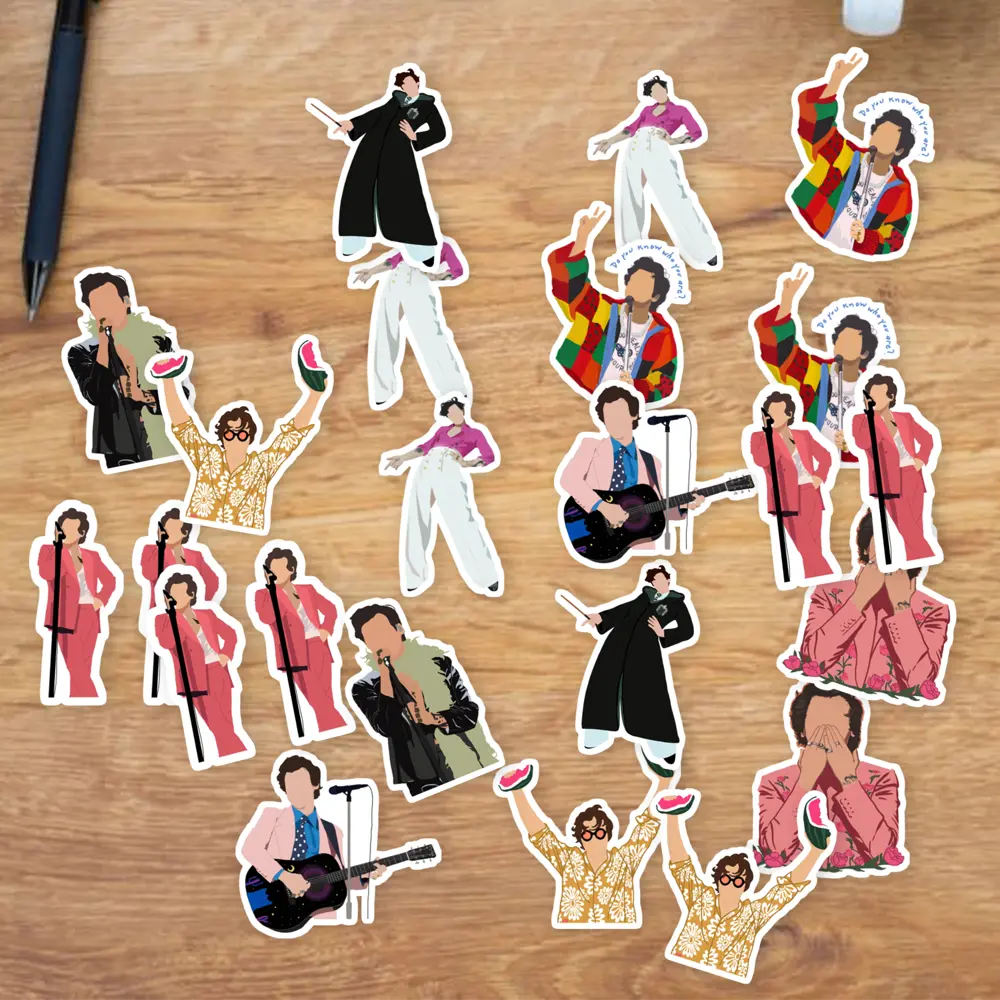Stickers Pack 20 Pcs Harry Waterproof Bottle Bike Styles Aesthetic Car Watermelon Vinyl Laptop Sugar Guitar Bumper Luggage Colorful Water Skateboard