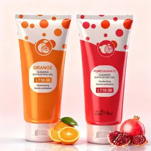 Orange Scented Exfoliator Clear Gel & Pomegranate  Exfoliator Clear Gel - Gentle Exfoliation for Face & Body, Deep Cleansing, Nourishing & Moisturizing, Suitable for All Skin Types