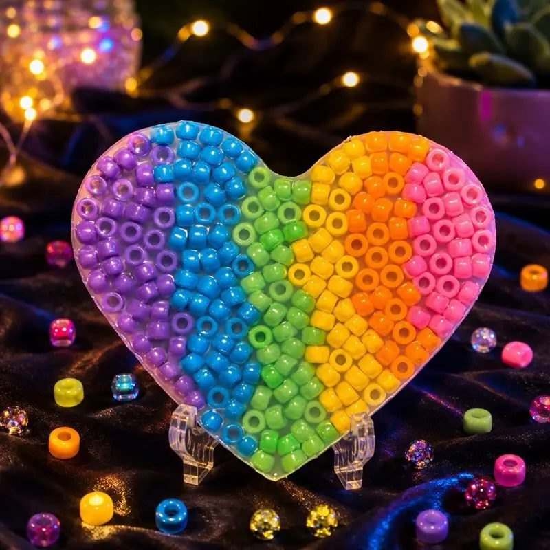 Rainbow Heart silicone Picky Pad for Skin Picking, Anxiety and stress relief and ADHD toy. fidgets adhd toy Adjustable Fingers