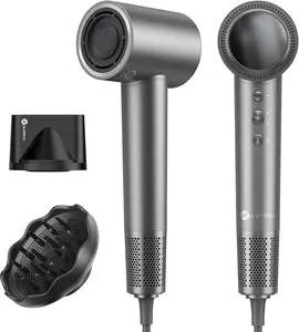 Slopehill Hair Dryer - 110,000 RPM High-Velocity Fast Drying Low Noise Lightweight Intelligent Temperature Control for Home Salon & Travel Black Grey Personal Care Appliance Blowoutdryerbrush MothersDayGift