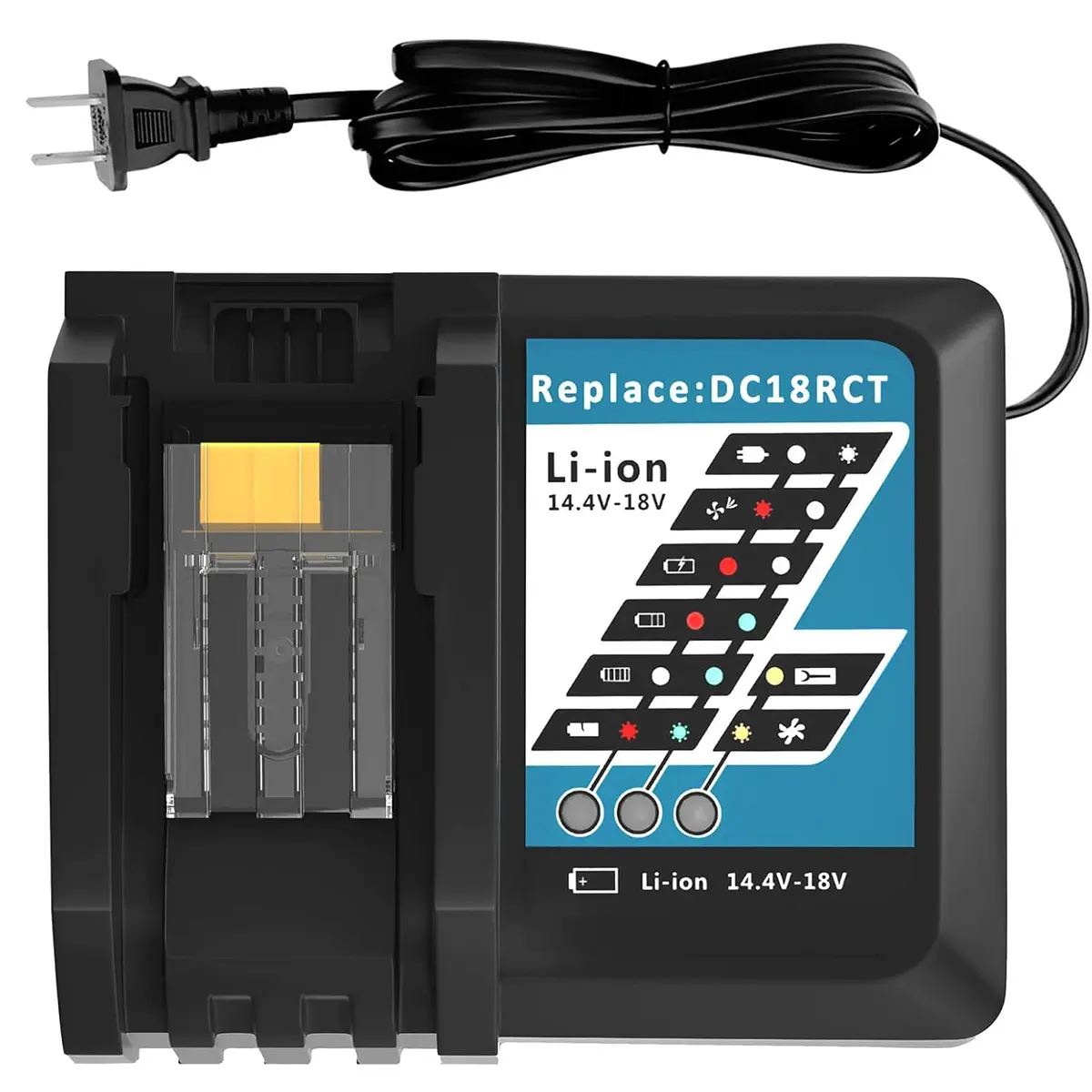 Makita LXT Li-Ion Battery Charger Accessory - Rapid DC18RC-Compatible, Li-Ion Support Charger for 14.4V-18V BL1815 BL1820 BL1830 BL1850 BL1860 BL1840 BL1430 BL1415 Batteries (Lithium Charging Replacement for DC18RD, DC18RA), Accessories