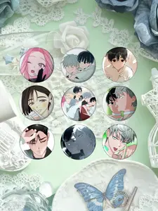 Anime Girl Cute Badge, Creative Clothing Bag Packaging Decoration, Unique Design, Perfect Gift, Round Pendant, All Seasons, Drop Set Pins