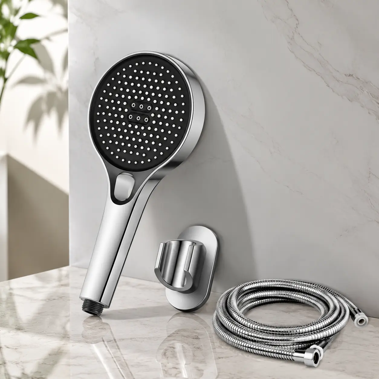 High Pressure 3-Mode Wall-Mounted Handheld Shower Head with Hose, Spa Sprayer Set for Bathroom Supplies, Wall-Mounted Handheld Showers