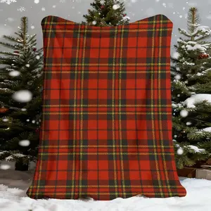 1pc Red Plaid Throw Blanket |   Soft Flannel All-Season Cozy Bedspread With Red & Black Tartan Pattern, Warm Durable Bedding Home, Camping, Sofa -, Birthdays, Housewarming