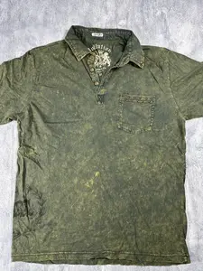 Pollution Green Collared Y2K Shirt
