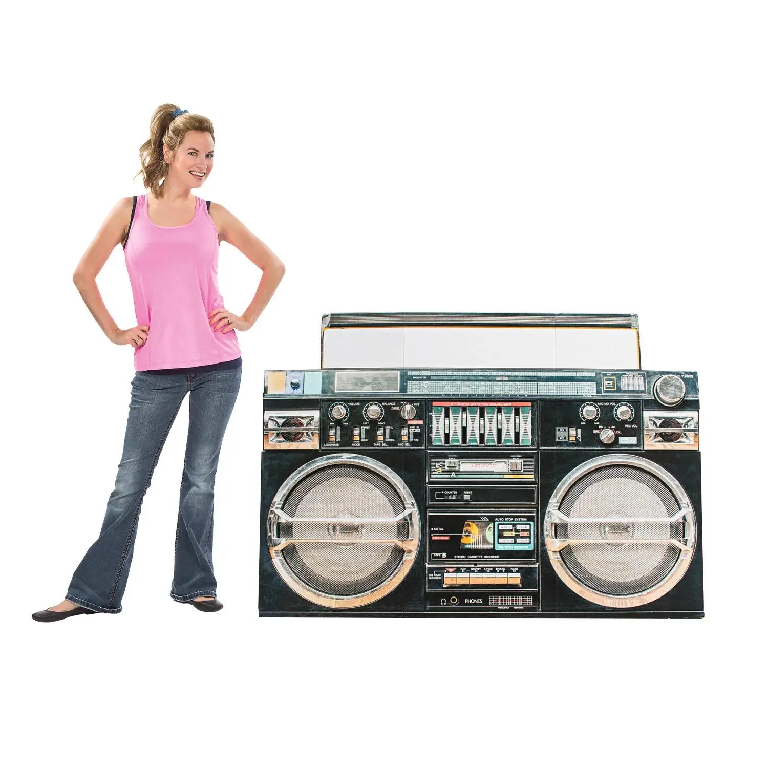 54" x 37 1/2" Awesome Retro Boom Box Cardboard Cutout Stand-Up