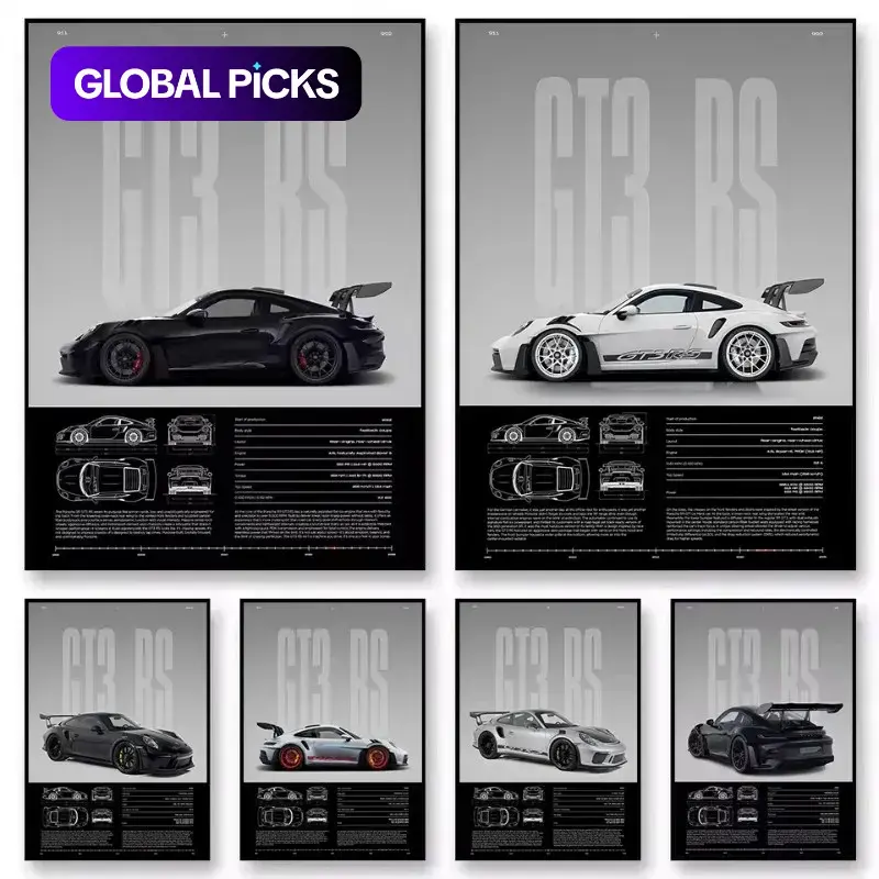 Unframed Printed Wall Art, Art Prints, Graphic Prints, GTRS Model Poster, Modern Home Decor, Above Bed Wall Decor, Office Mural, Decorative Piece, Suitable for Living Rooms, Bedrooms & Entryways, Multiple Designs Available #GLOBAL PICKS