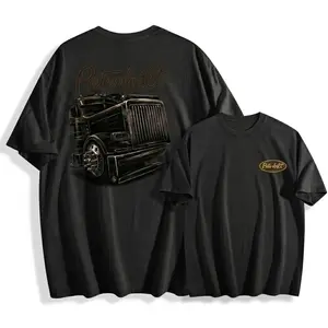 TLXT Peterbilt Truck T-Shirt Bold Semi-Truck Graphic Tee for Truckers Diesel Lovers Classic Big Rig Logo Shirt Perfect Gift for Peterbilt Enthusiasts Drivers Hauling Fans