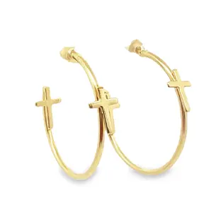 Cross Merged Hoop Earrings