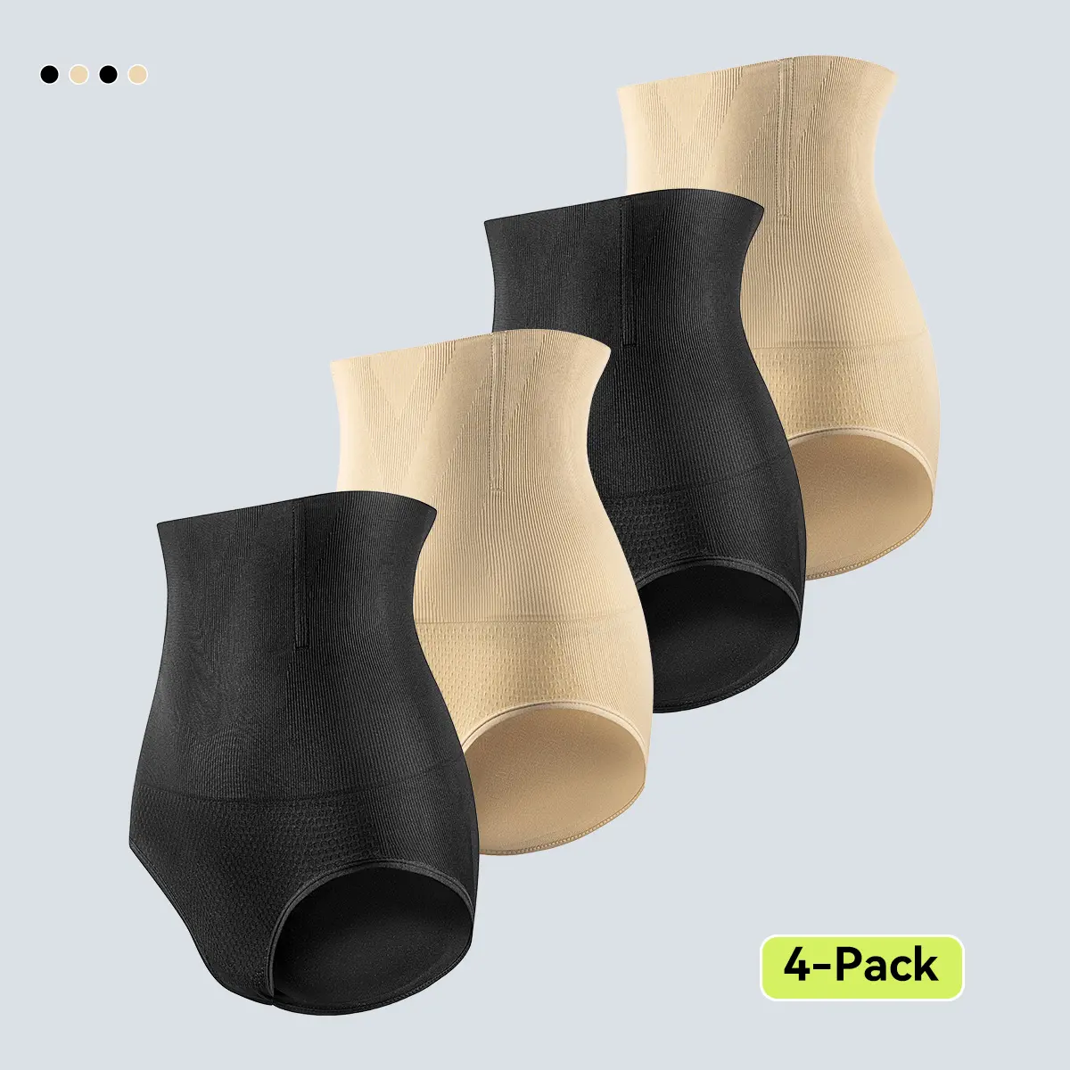 4 Pack-black+nude