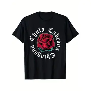 Cotton Womens Mexicana Chicana Mexican Chula Cabrona Chingona T-Shirt Men'S Crew Neck Fashionable Comfortable And Versatile