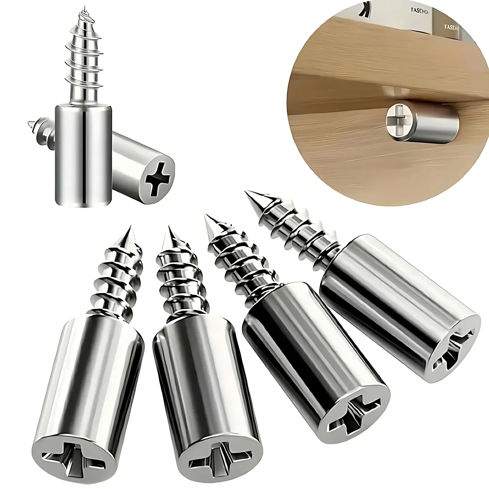 Hardware Metal Laminate & Glass Bracket Set - 20 Anti-Slip Sleeve Caps, 20 Fast-Install Screws, Stable Support for Shelves, Cabinet Partition for Home Repair