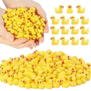 100Pcs Mini Resin Ducks, Tiny Ducks Figurines Bulk for Miniature Dollhouse Decor Accessories Garden Aquarium Potted DIY Ornament Party Toys