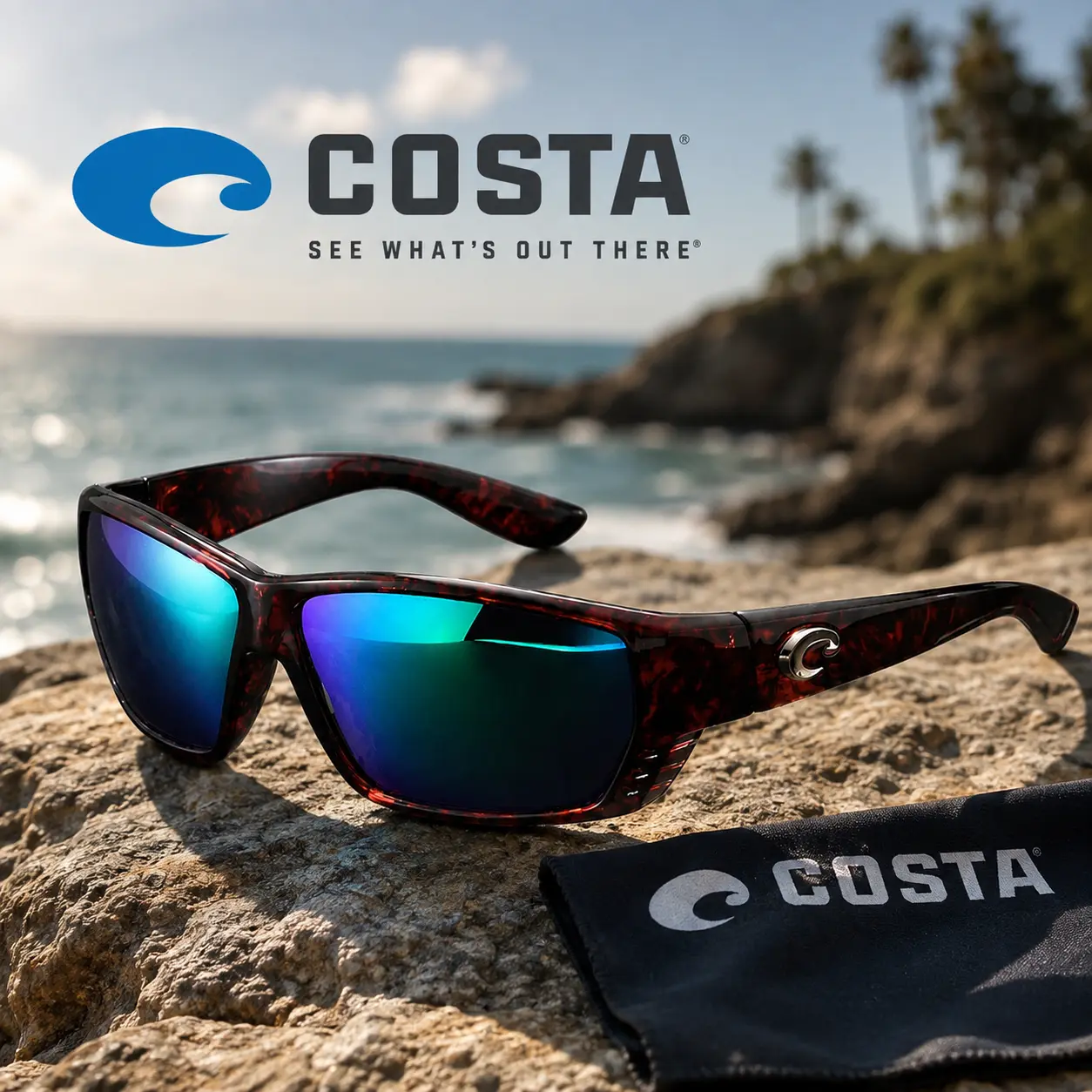 Costa Del Mar Diego Style Polarized Sunglasses UV400 Fishing Boating Outdoor Sports Men Women Eyewear