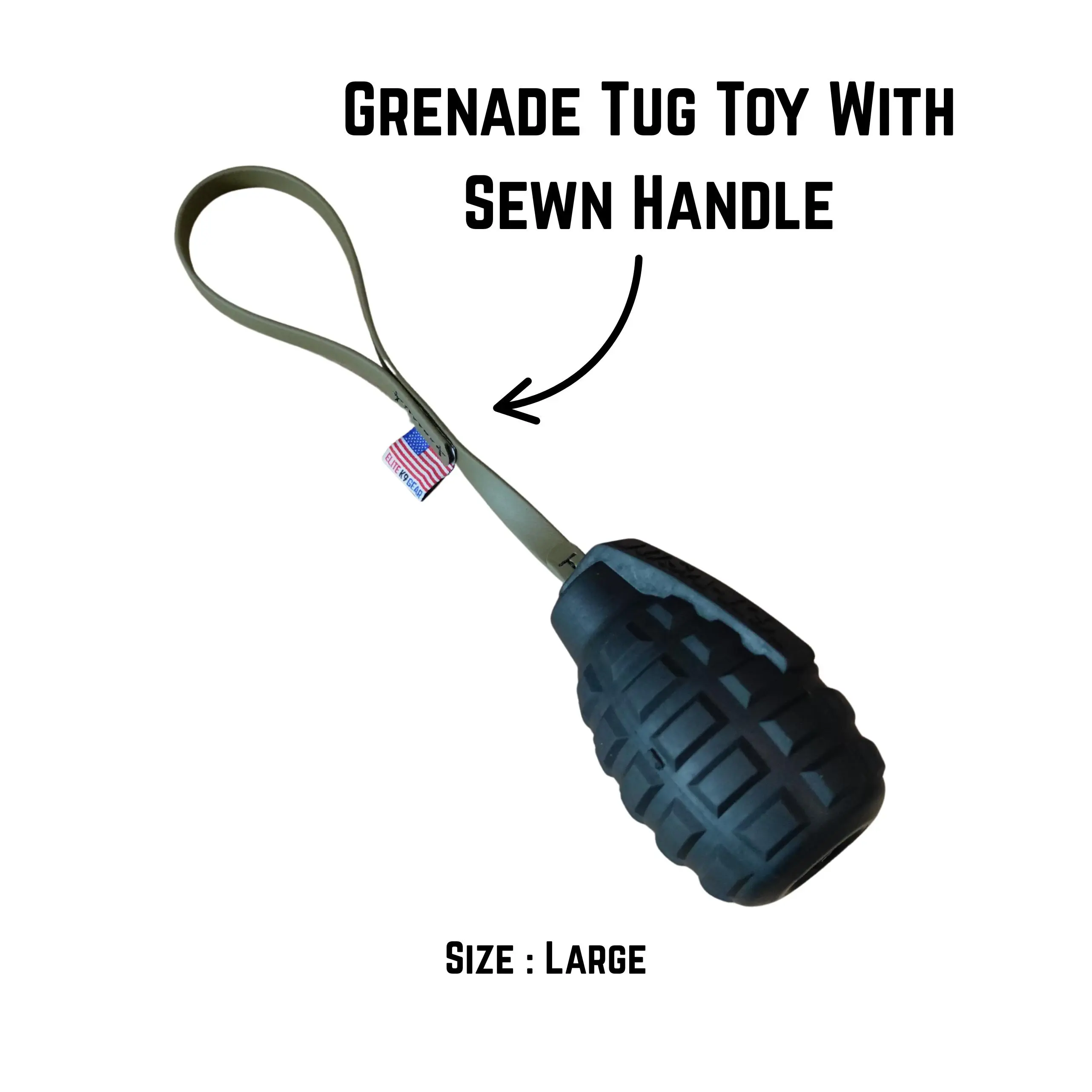 Interactive Grenade Tug Toy - Natural Rubber Steel Blue Slow Feeder