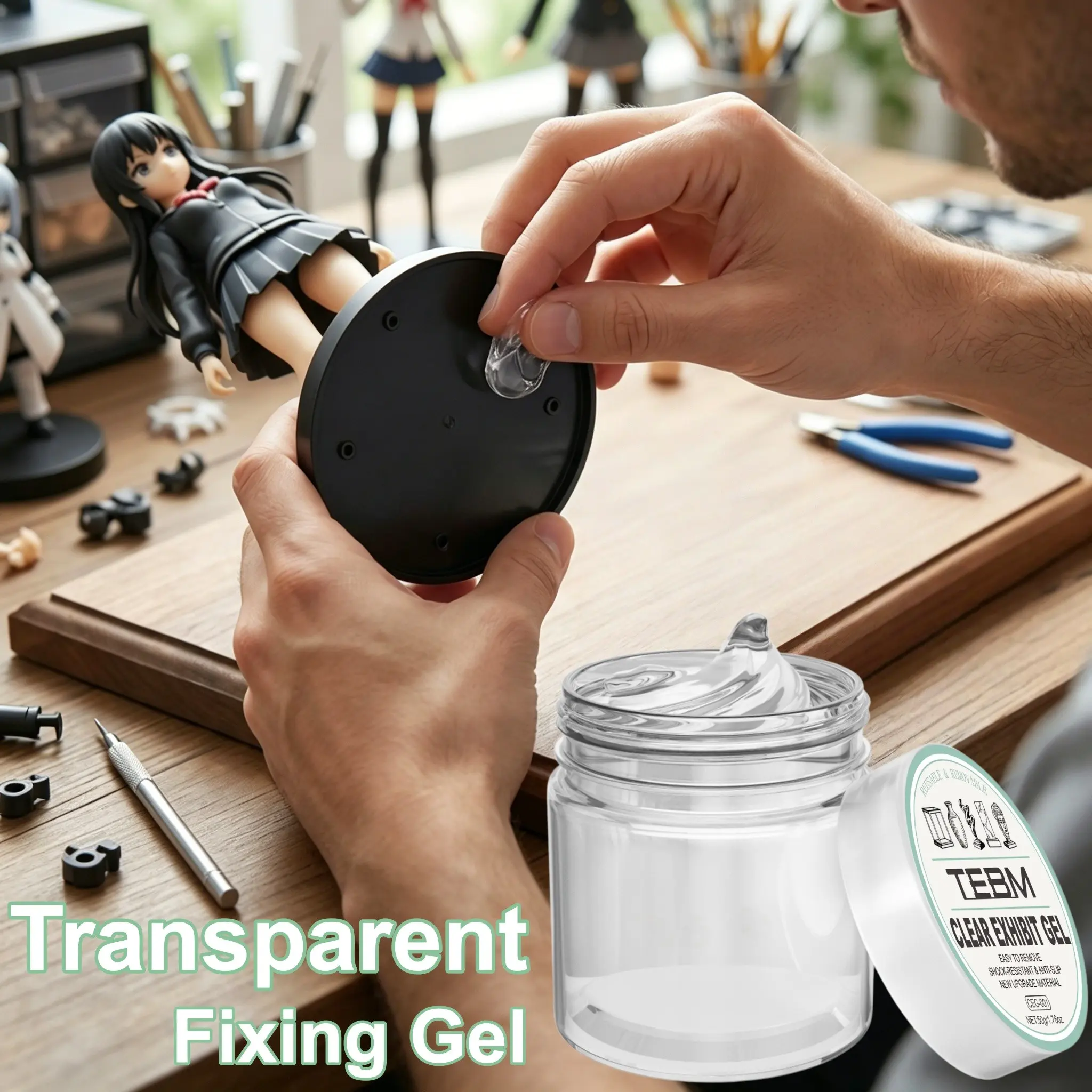 Transparent No-Trace Adhesive Gel, Strong Stickiness, Multi-Purpose for Vases, Figurines, Models, Awards, Decorative Items