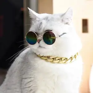 Pet Gold Chain Dog Necklace Cat Collar Premium Adjustable dog cuban chain collar