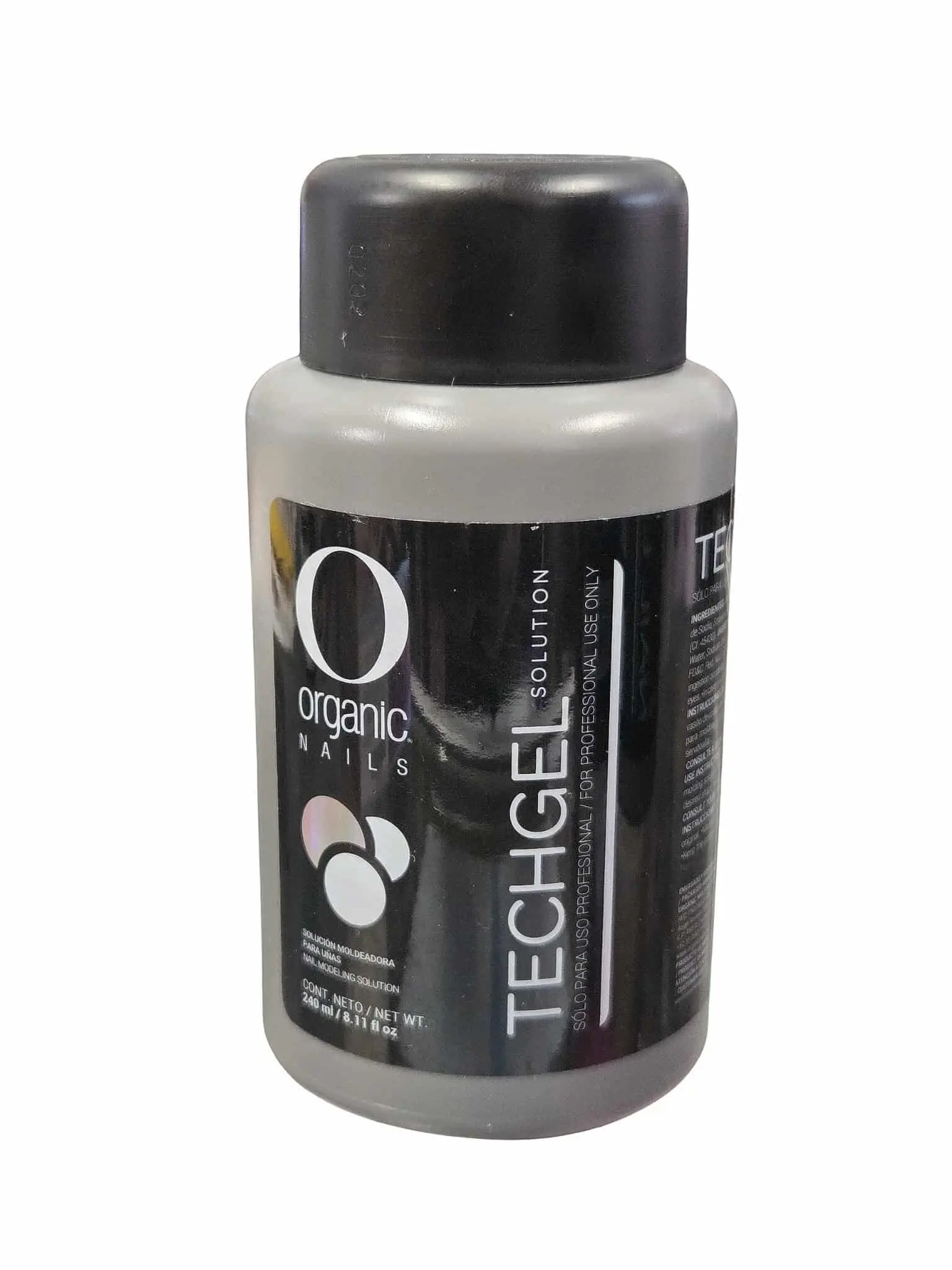 Organic Nails Techgel Polymerized Gel Solution, Odorless Soak Off Gel for a Professional Ballerina Manicure, 8 fl oz Bottle