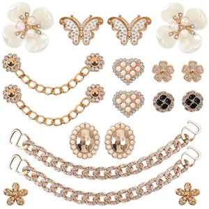 18 Pcs Bling Shoe Charms Bling Chain Shoes Charms Accessories for Women Butterfly Flower Clog Shoes Decoration Crystal Rhinestone Shoes Charm Cute Decor for Party Birthday Valentines Day Gifts