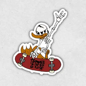 Three Eyed Duck Vinyl Sticker - Skateboarding Duck Logo - skateboard sticker, car sticker, notebook sticker