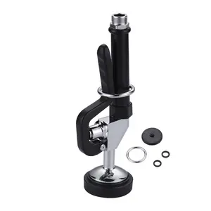 Pre Rinse Sprayer with Black 7/8"-20UNEF Handle Grip Assembly, Handheld Dish Sprayer Nozzle Replacement Part for Restaurant Kitchen Sink Faucet