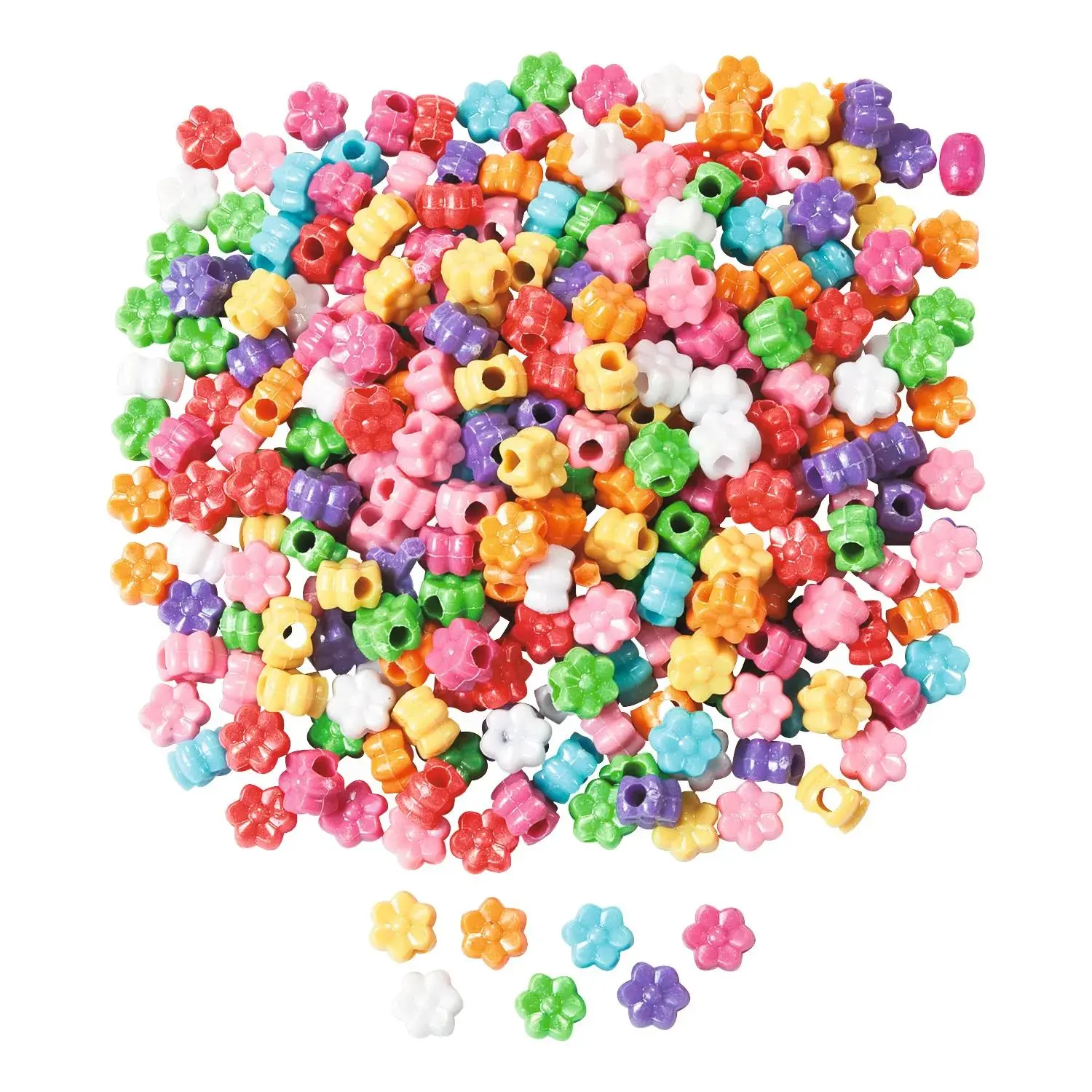 Bulk 600 Pc. 6mm 1/2 Lb. of Fabulous Flower Pony Beads