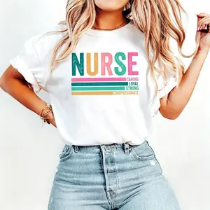 Retro Nurse Shirt, RN Leopard Superhero Tee, Nurse Week T-shirt for Women, Nursing School Shirt, Funny Healthcare Worker Gift