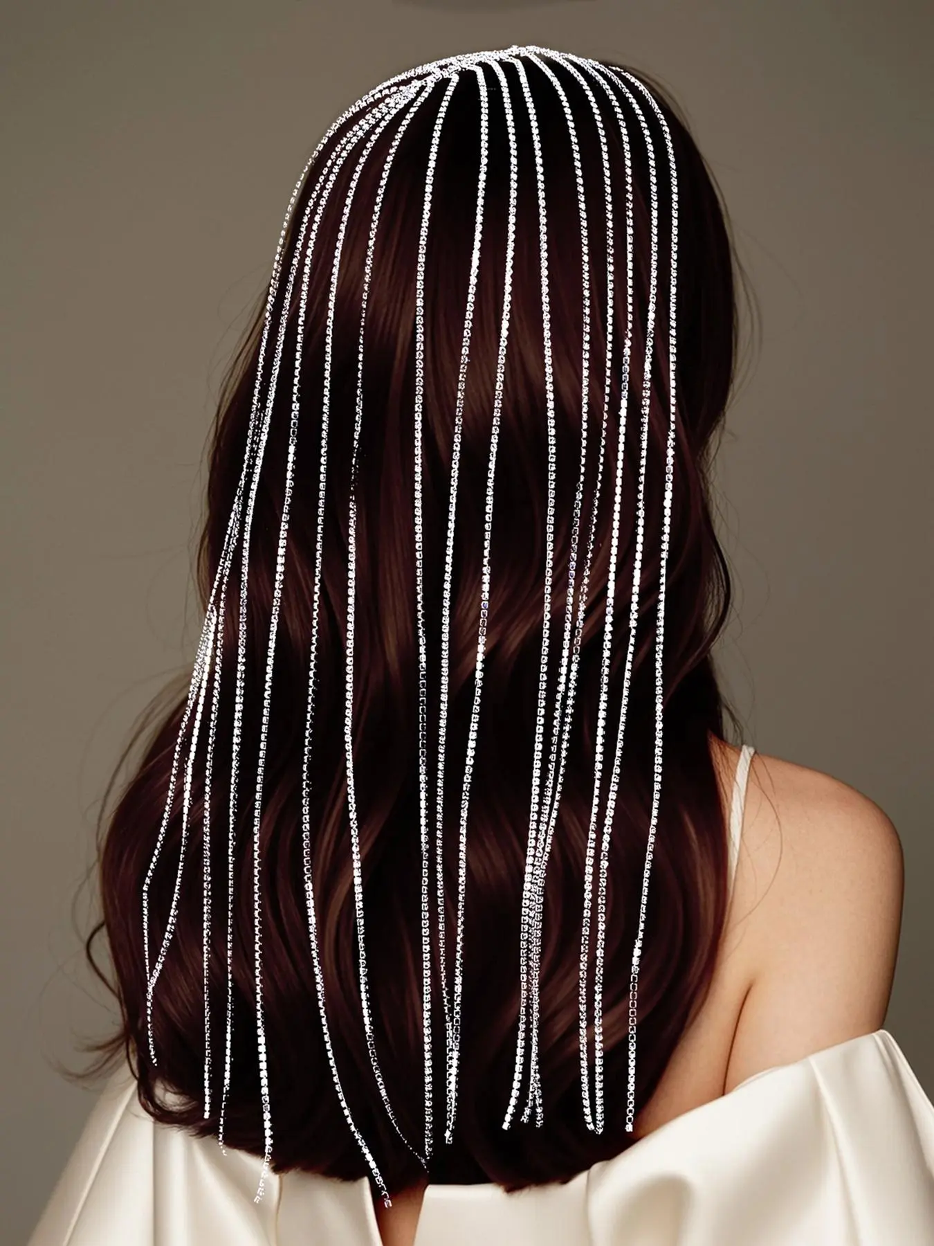 Rhinestone Chain Tassel Decorated Headband, Elegant Bridal Headwear for Wedding Bridal Party Formal Occasions, Fashion Hair Accessories for Women
