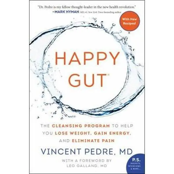 Used Healthy Digestive Health Book - Happy Gut: The Detox Cleanse Program to Help You Lose Weight, Gain Energy, Eliminate Pain by Vincent Pedre, Soft Cover, Includes Complete Meal Plan (English)