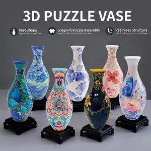 SLOPPYHLA 3D Puzzle Flower Vase 160-Piece DIY Fun for Home Office Decor Crafts Unique Design Snap-Fit Assembly Real Vase Structure