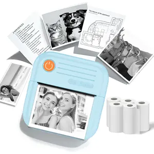 Sticker Printer, Wireless Mini Printer, Portable Handheld Printer, Ink Free Portable Receipt Printer, Suitable for Photos, 1200mAh,4.44Wh,Diaries, Inkless Photo Maker for School Supplies & DIY Projects, Sticker Maker for Labels, Photos