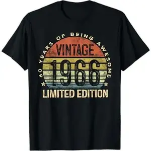 Vintage 1966 Limited Edition 60th Birthday T-Shirt | Gift for 60 Year Old