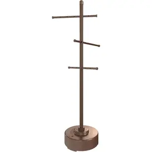 Milliard Pool Towel Rack Outdoor Freestanding Spa Towel Tree, Made from Weather Resistant Metal and Plastic – 65 inches x 25 inches– Brown