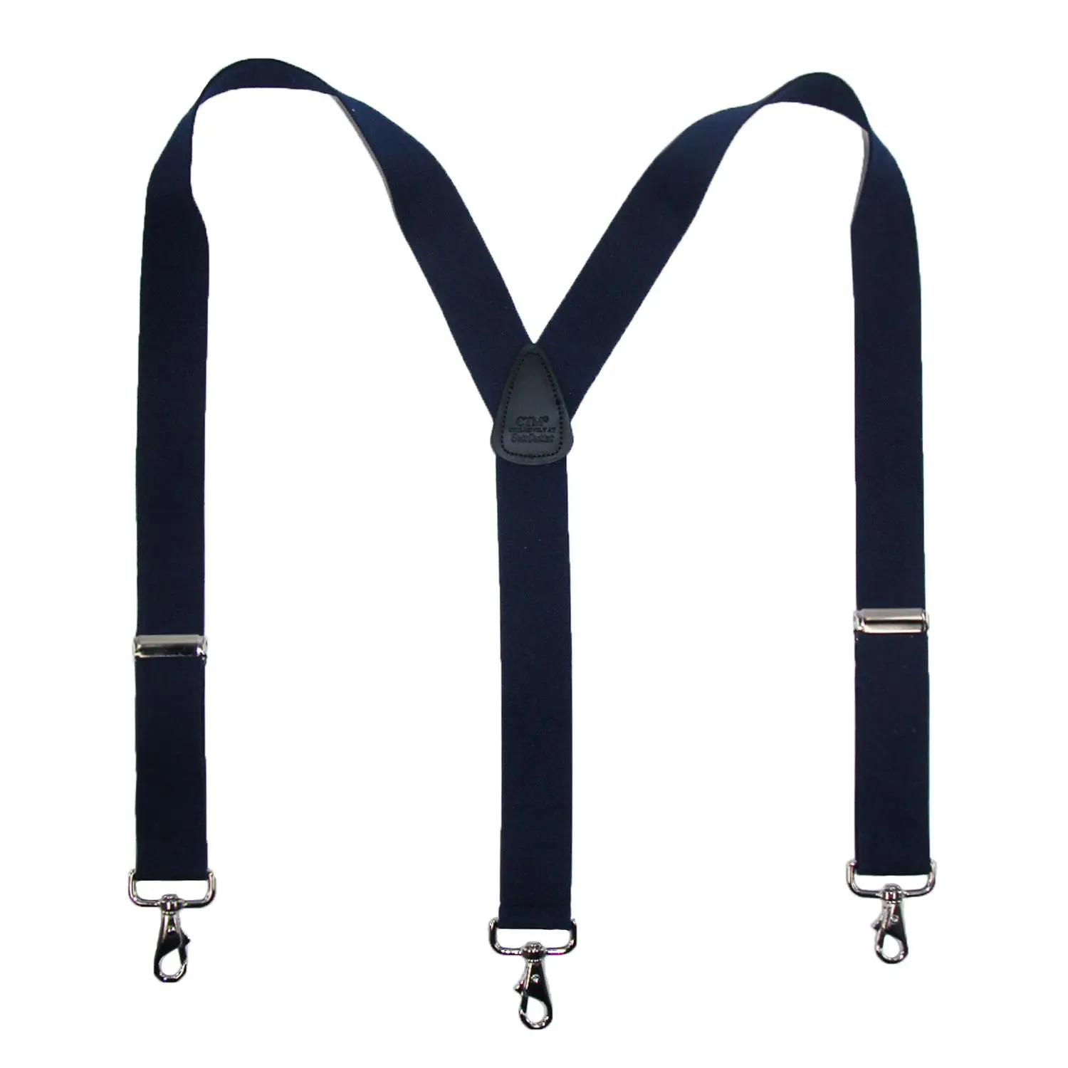 CTM Male Everyday Casual Daily Plain Elastic Solid Color Suspenders with Metal Swivel Hook Clip Ends