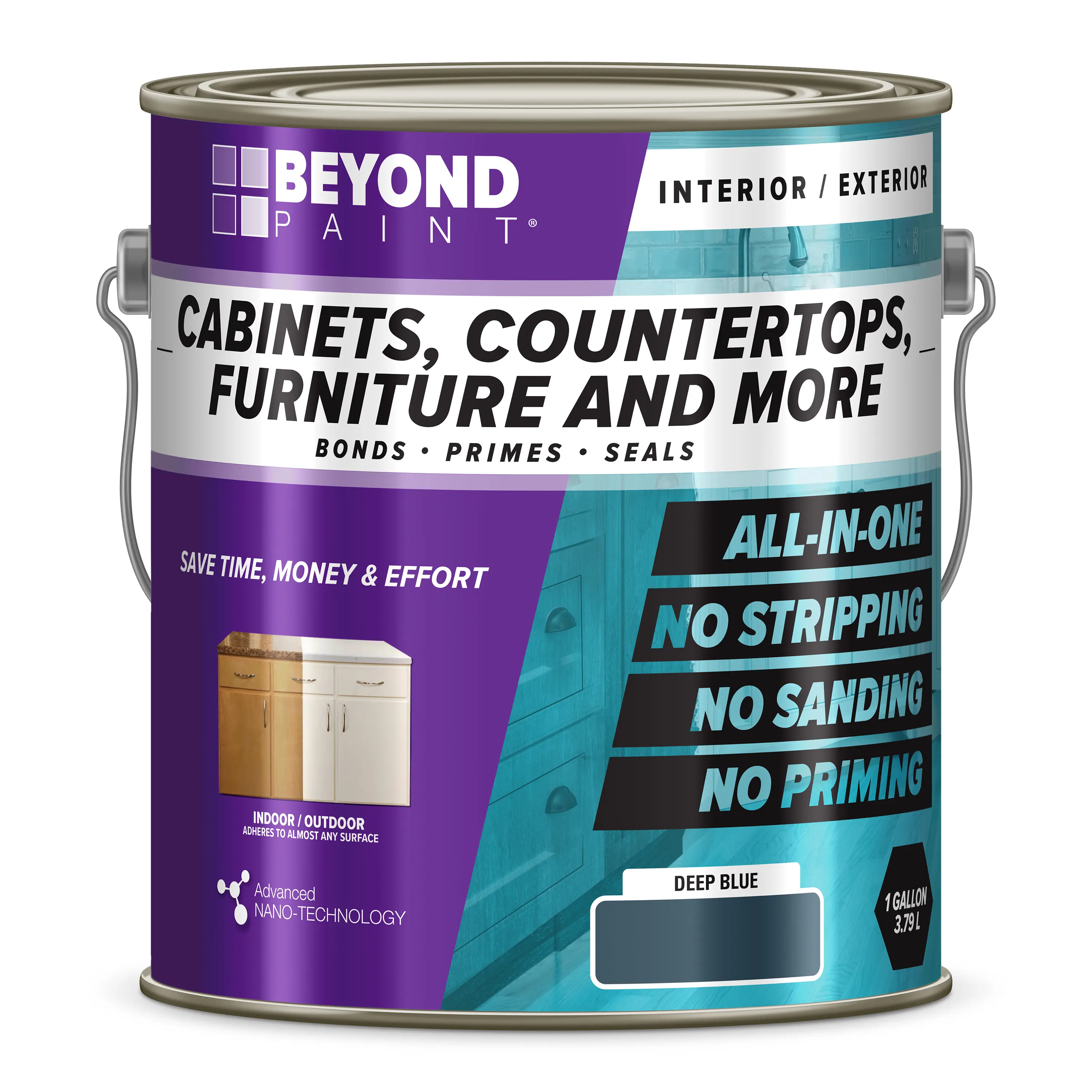 Beyond Paint All-In-One Deep Blue Refinishing Paint for Cabinets, Countertops, Furniture, and more