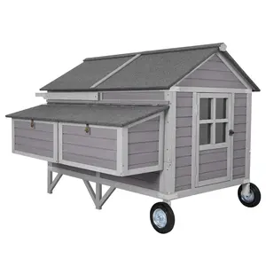 Aivituvin-97 Extra-Large Wooden Chicken Tractor, Chicken Coop Accessories, Suitable for 8-10 Poultry