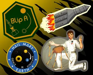 Project Hail Mary Inspired Mission Crest | Rocky & Ryland Stickers - Booktok - Sci-fi - Andy Weir