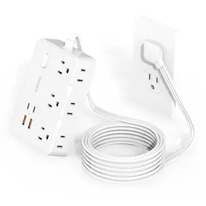 10-in-1 Power Strip with 6 Outlets & 4 USB Ports - The Ultimate Office Accessory for Clutter-Free Charging