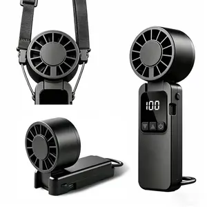 Portable Handheld Fan, 6000mAh Rechargeable Mini Personal USB Fan with LED Display & Foldable Design, 199-Speed Powerful Battery Operated Travel Fan for Women, Outdoor, Office