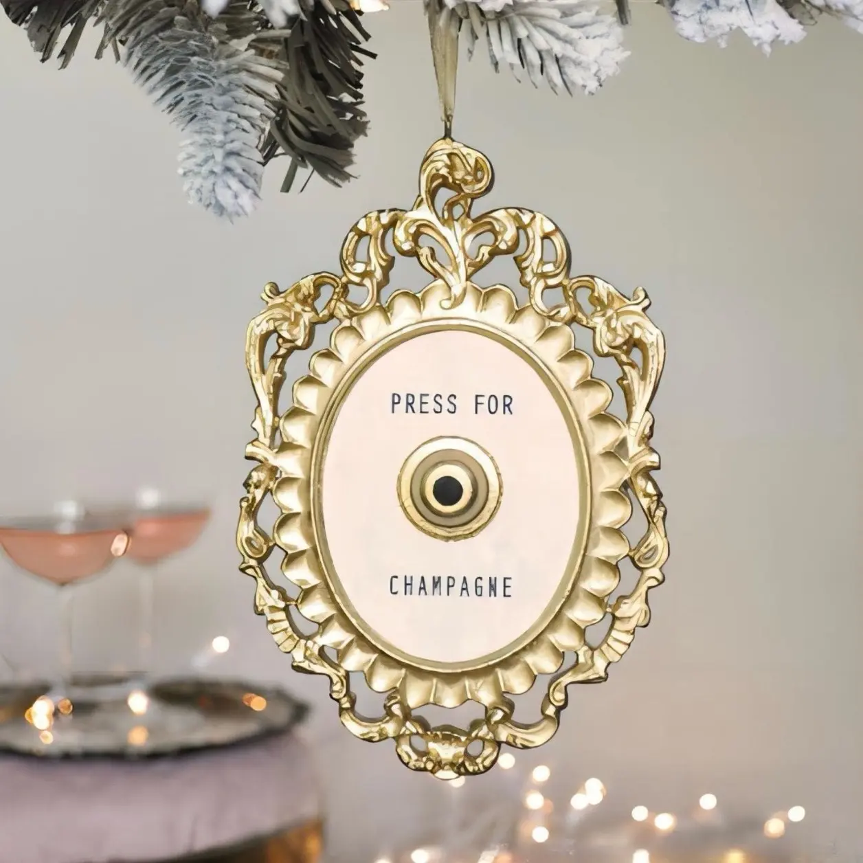 Press for Champagne Button, Ring Mini Press for Champagne Button, Press for Champagne Door Ring Bell, Champagne Themed Decor Wall Plaque Ornament Gift for Party Christmas Home Bedroom Hotel Hanging Decoration Hangable